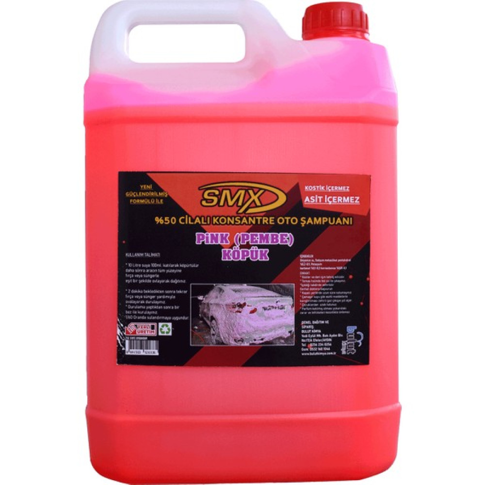 Smx Cilalı Pink Oto Şampuanı 5 Lt - Pembe Şampuan Oto Yıkama Ürünleri Fiyatı
