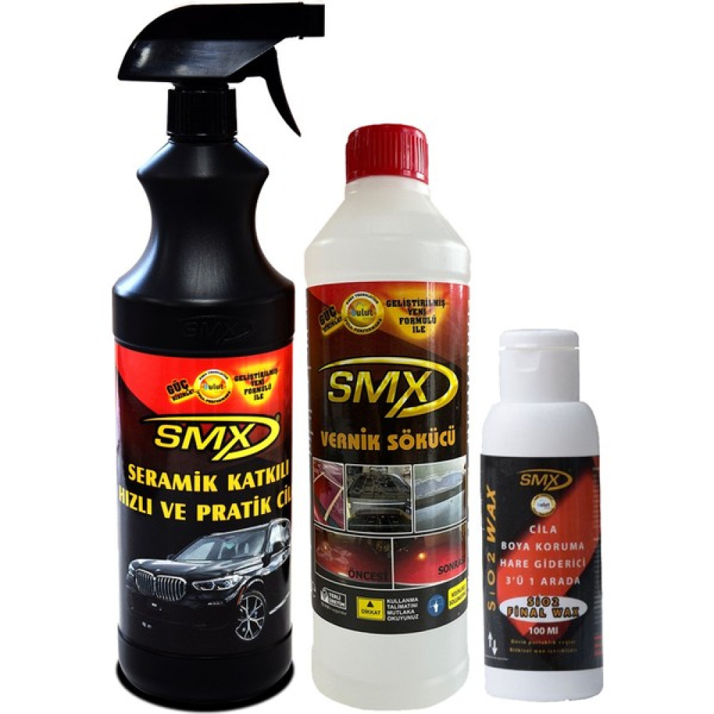 Smx Seramik Cila / Hızlı Cila / Pratik Cila (1 Lt) / Cila / Boya Koruma / Hare Giderici / 3'ü 1 Arada (100ML) / Vernik Sökücü (500ML)  Oto Çizik Giderici Fiyatı