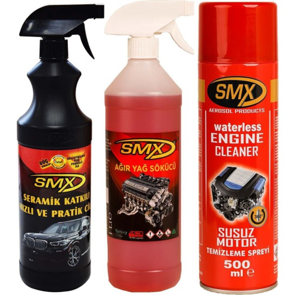 Smx Susuz Motor Temizleme Spreyi- Smx Ağır Yağ Çözücü- Smx Seramik Katkılı Hızlı ve Pratik Cila Oto Genel Temizlik Fiyatı