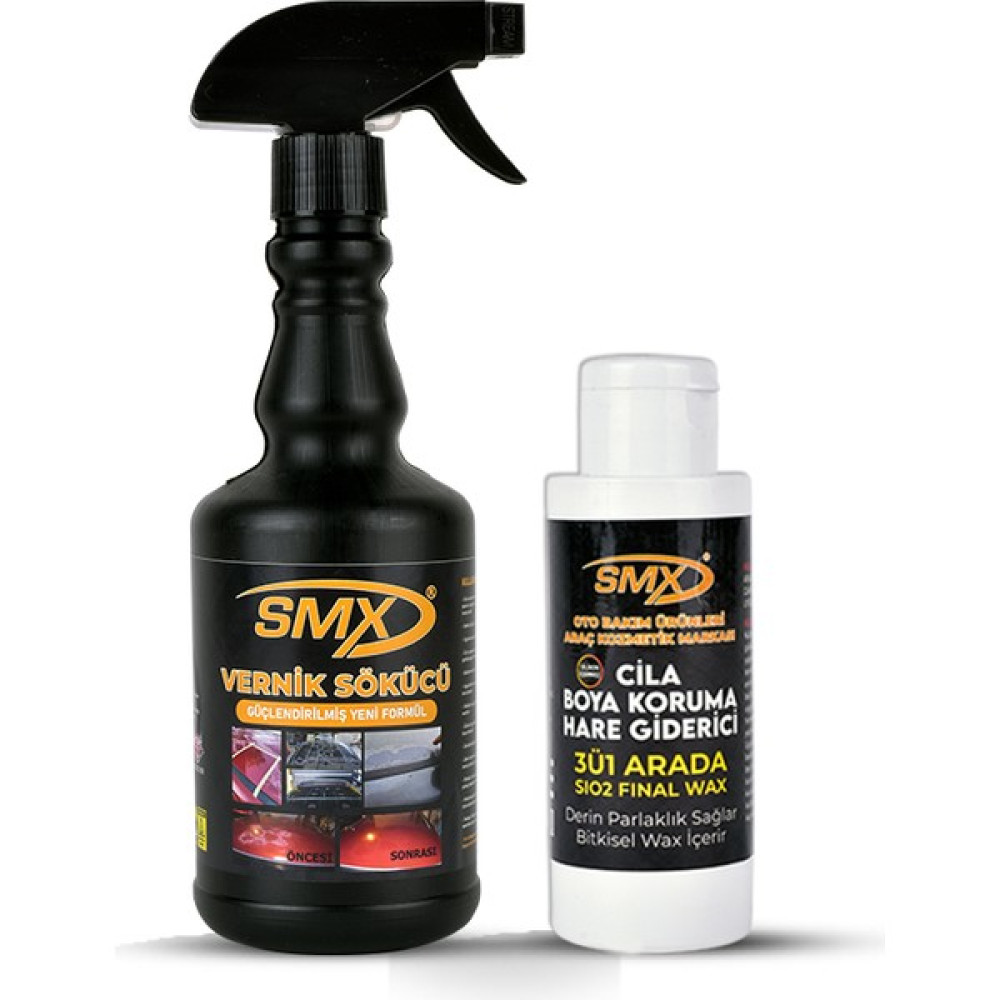 Smx Vernik Sökücü (500 Ml) + Smx Cila, Boya Koruma ve Hare Giderici 3'ü 1 Arada (100ML) Oto Genel Temizlik Fiyatı