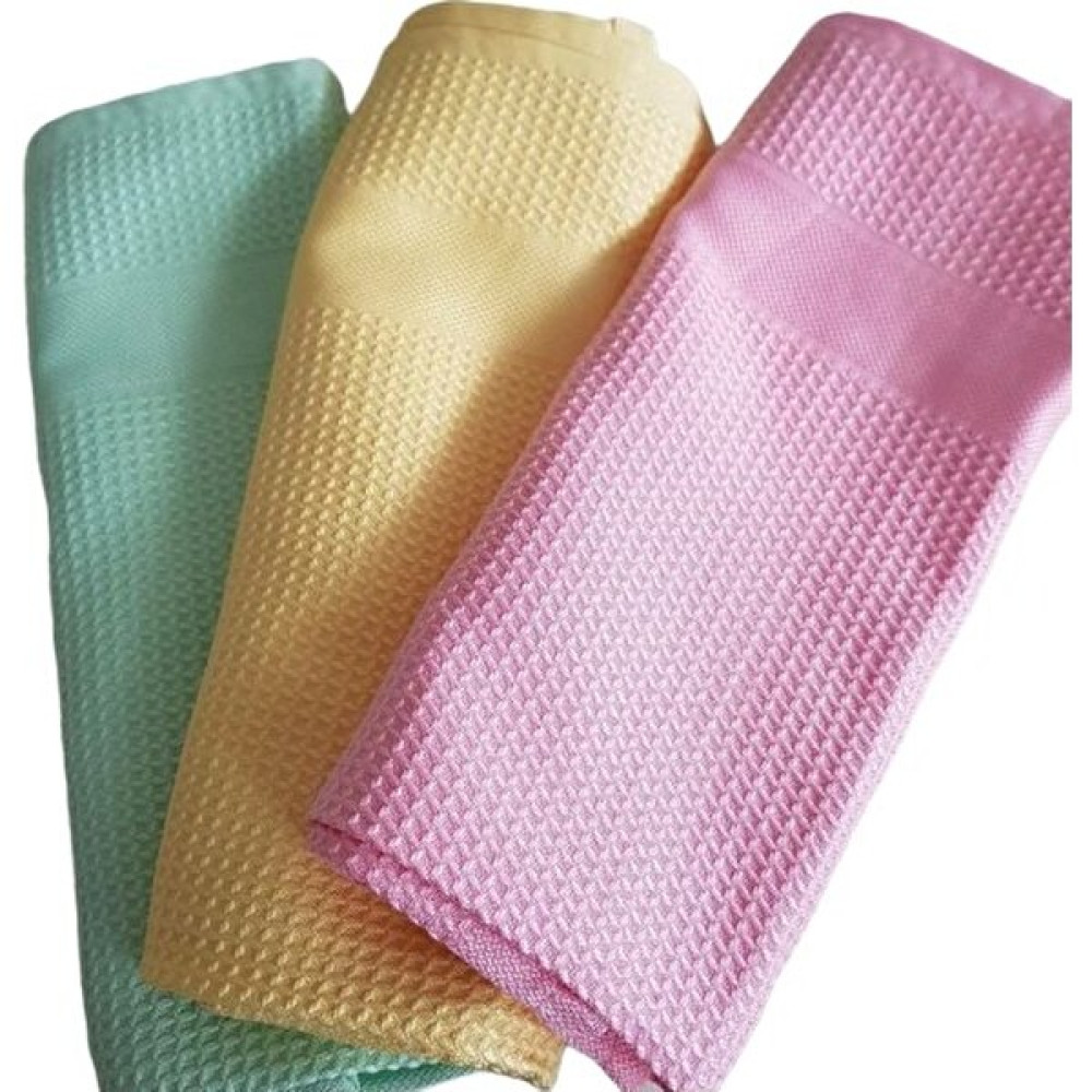 Smyrna Tekstil 3 Adet Alman Orijinal Kalite Ilbays Bez Kare Desen Temizlik Bezi Iz Bırakmayan Premium Cam Bezi 40X60CM - Pembe - Yeşil - Standart Temizlik Malzemeleri Fiyatı