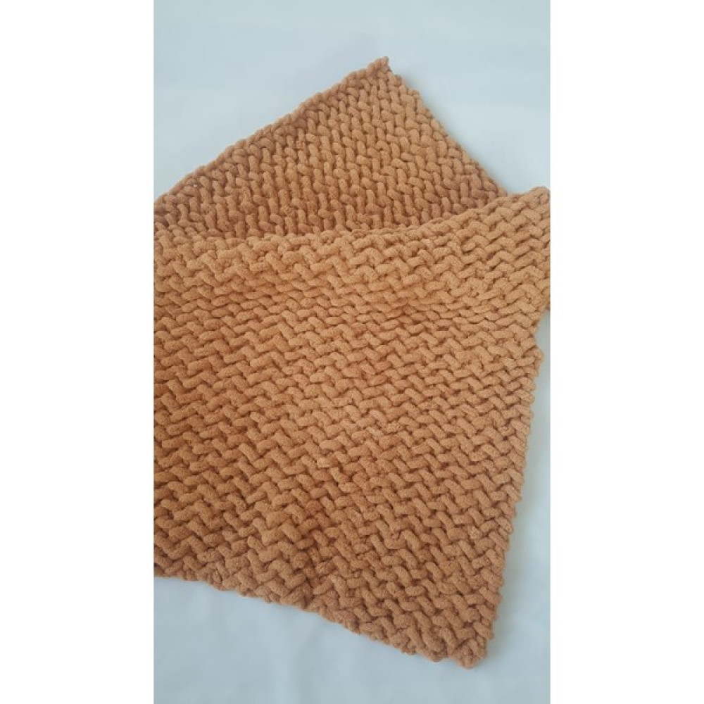 SMYY El Örgüsü Puffy Koltuk Tv Battaniyesi - 100 x 130 cm - Kiremit Battaniye Fiyatı