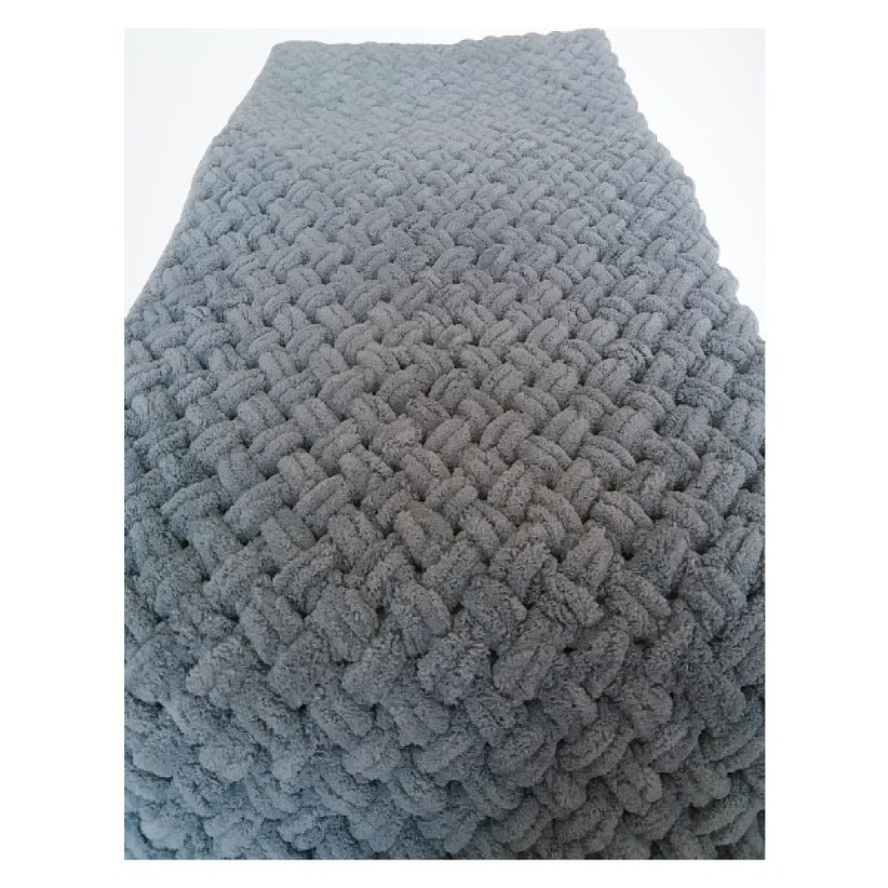 SMYY Puffy El Örgüsü Koltuk Tv Battaniyesi - Gri - 100 x 130 cm Battaniye Fiyatı