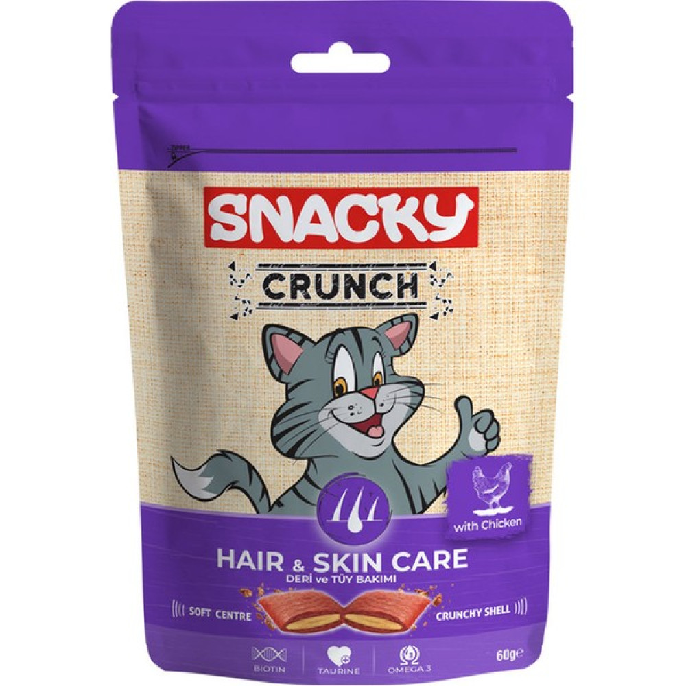 Snacky Crunch Deri ve Tüy Bakımı Tavuklu Kedi Ödülü 60GR. Evcil Hayvan Ürünleri Fiyatı