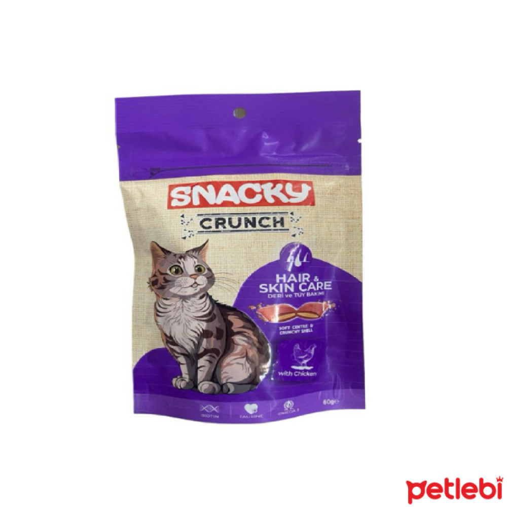 Snacky Crunch Hair&Skin Care Deri ve Tüy Bakımı için Tavuklu Kedi Ödül Maması 60gr Evcil Hayvan Ürünleri Fiyatı