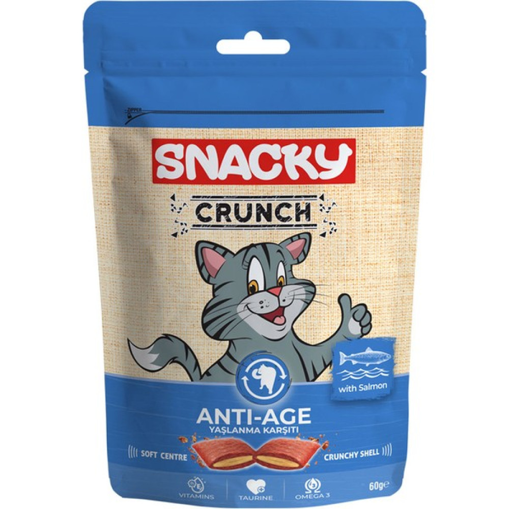 Snacky Crunch Yaşlanma Karşıtı Somonlu Kedi Ödülü 60GR. Evcil Hayvan Ürünleri Fiyatı