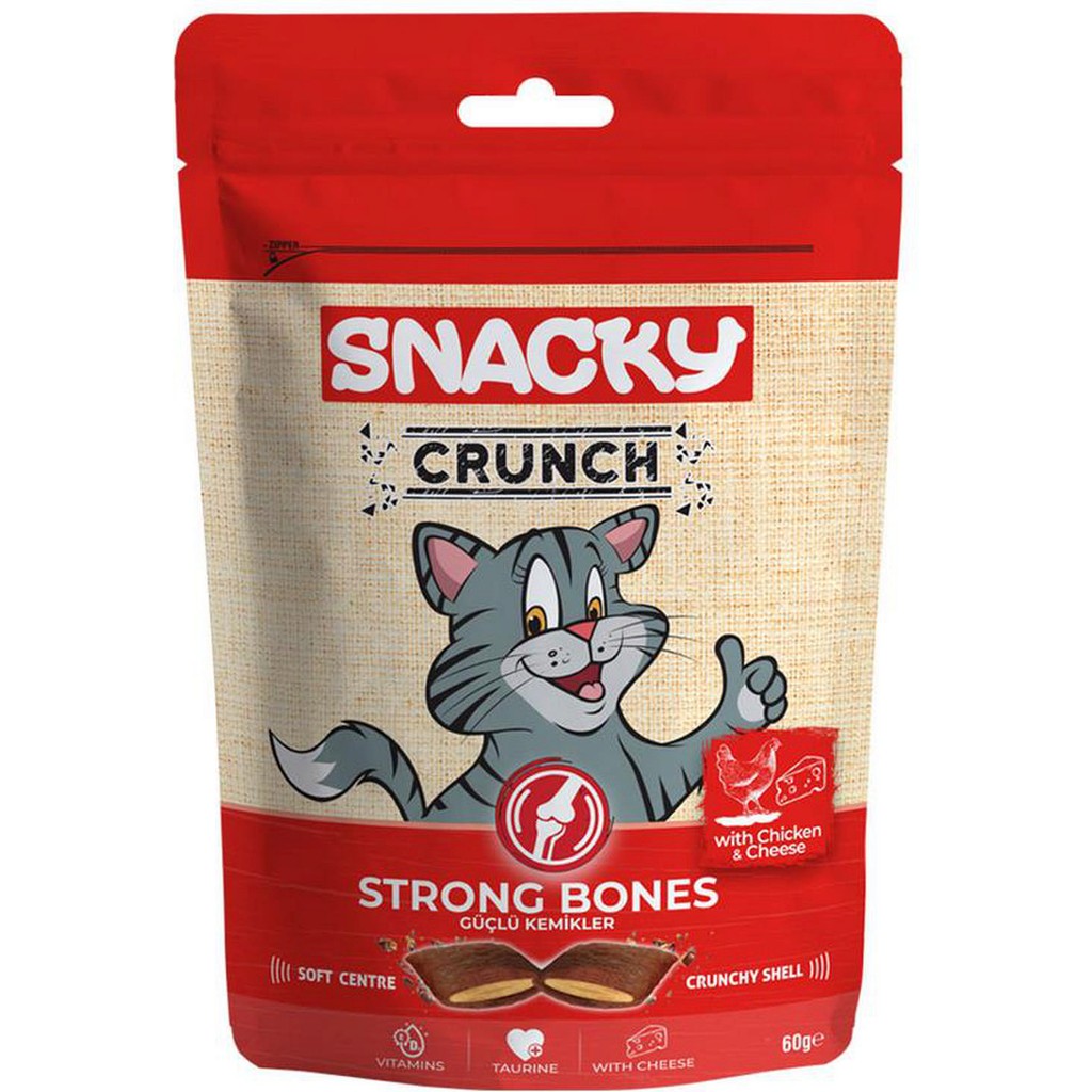 Snacky Kedi Crunch Ödül Strong Tavuk-Peynir 60 gr Yetişkin Kediler İçin Lezzetli Atıştırmalık Evcil Hayvan Ürünleri Fiyatı