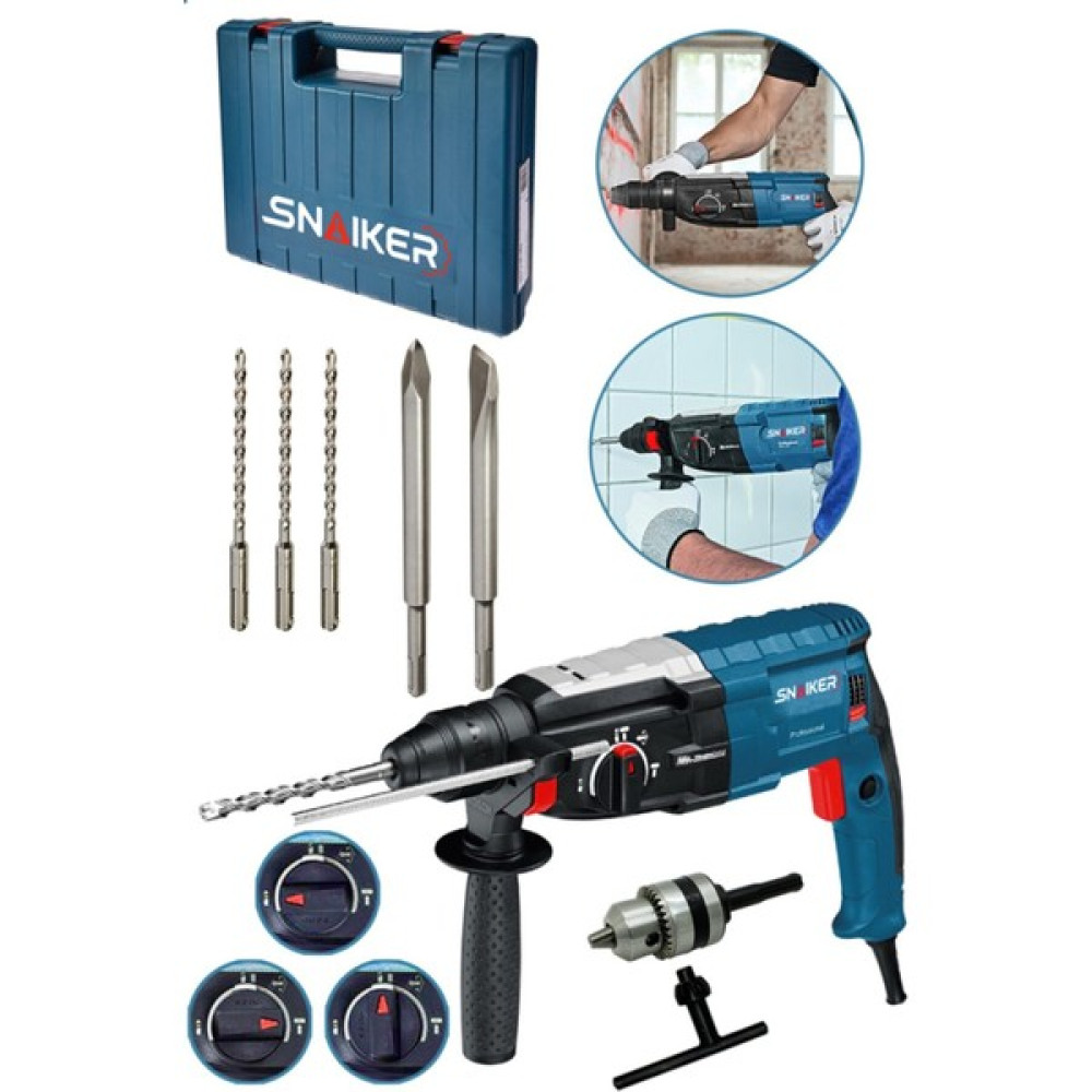 Snaiker Alman 3000 W Bakir Sargili Kırıcı Delici Hiilti Matkap Metal Şanzumanlı + 5 Adet Uç Yedek Mandren Gri Kırıcı Deliciler & Kırıcılar Fiyatı