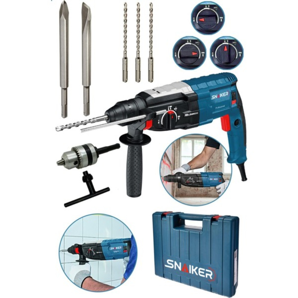 Snaiker Alman 3000 W Bakir Sargili Kırıcı Delici Hıltı Matkap Metal Şanzumanlı + 5 Adet Uç Yedek Mandren Gri Kırıcı Deliciler & Kırıcılar Fiyatı