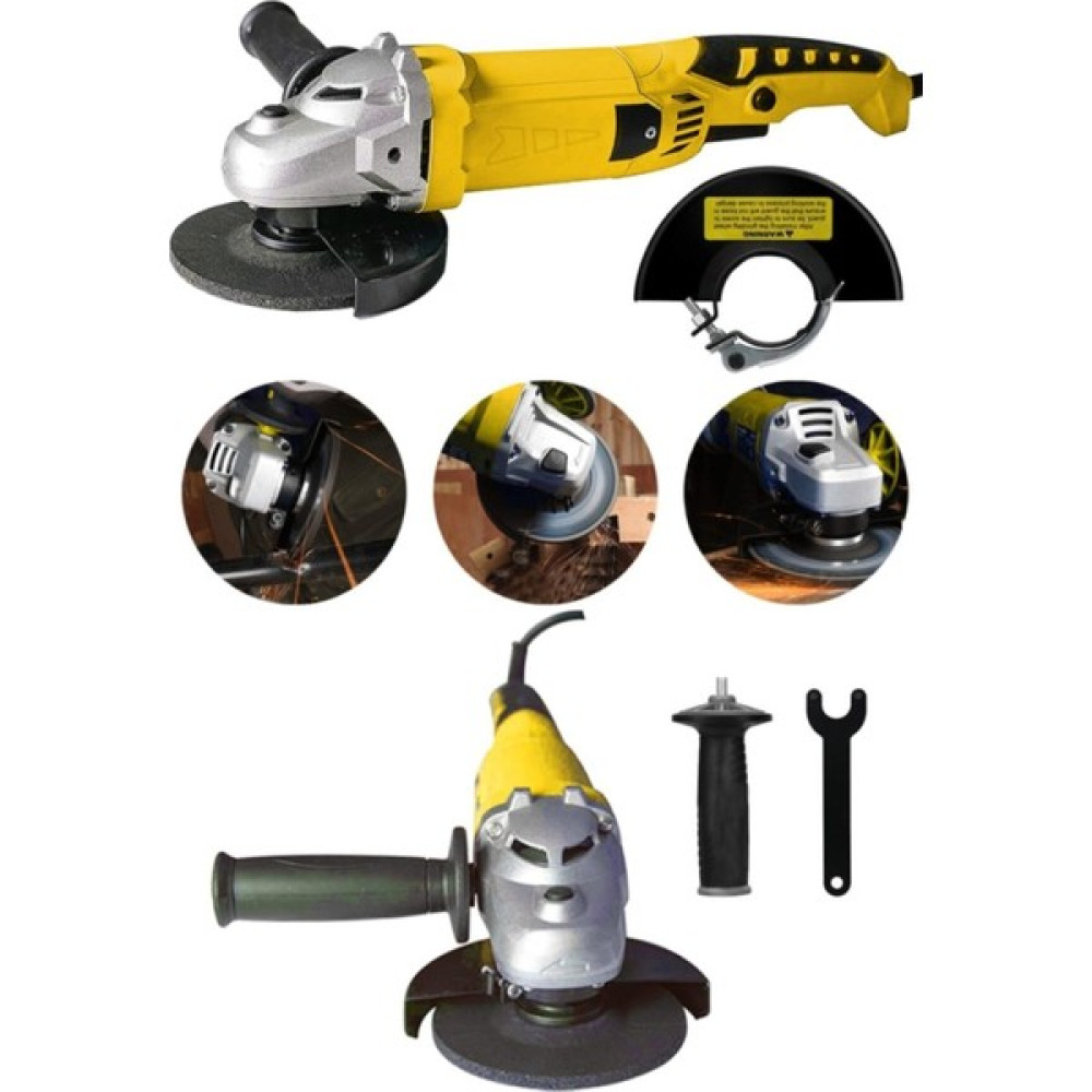 Snaiker Alman 3000w 6 Kademe Devir Ayarlı Çift Metal Dişli Şanzuman Demir Metal Kesme Taşlama Makinesi 125mm Sarı Taşlama Makinesi Fiyatı