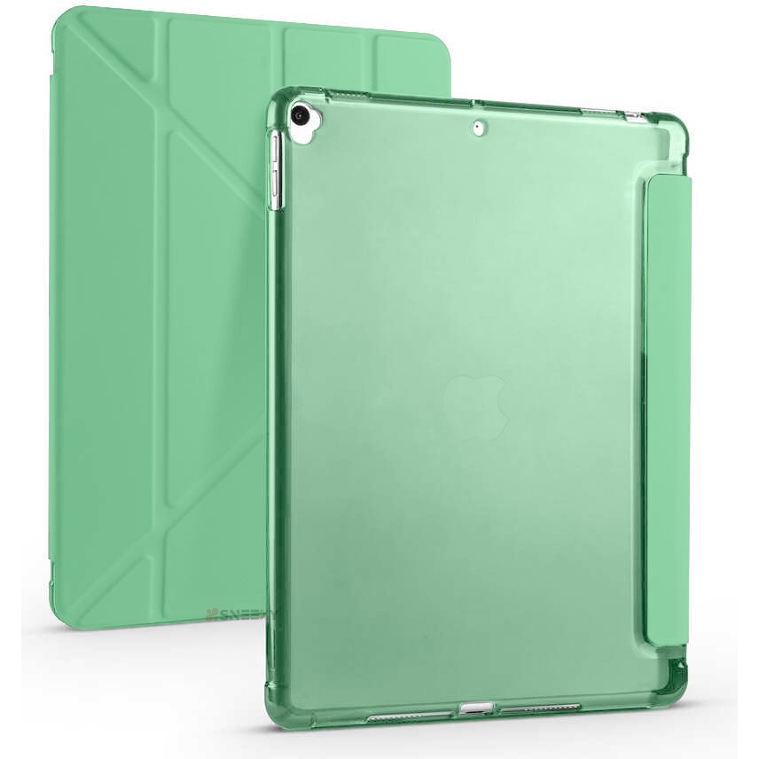 Sneezy Apple iPad 8.nesil 10.2 Inç 2020 Uyumlu Üçgen Katlanabilir Kalemlikli Standlı Akıllı Kılıf - Yeşil Tablet Kılıfı Fiyatı