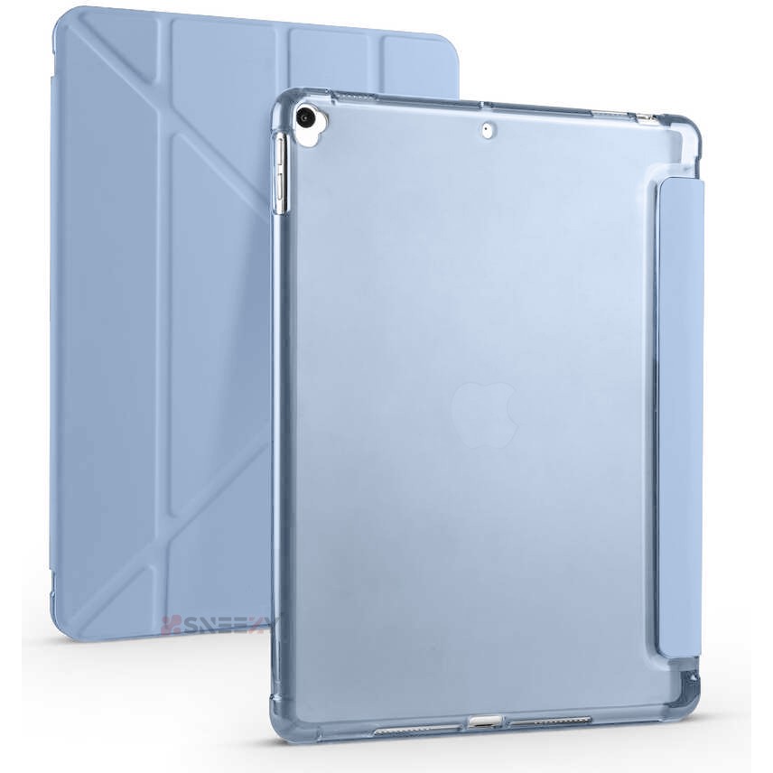 Sneezy Apple iPad Pro 10.5 / Air 10.5 Inç Uyumlu Üçgen Katlanabilir Kalemlikli Standlı Akıllı Kılıf - Mavi Tablet Kılıfı Fiyatı