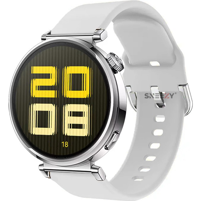 Sneezy Huawei Watch Gt5 41MM Ile Uyumlu Yumuşak Purelux Soft Tokalı Silikon Kordon - Beyaz Cep Telefonu Kılıfı Fiyatı