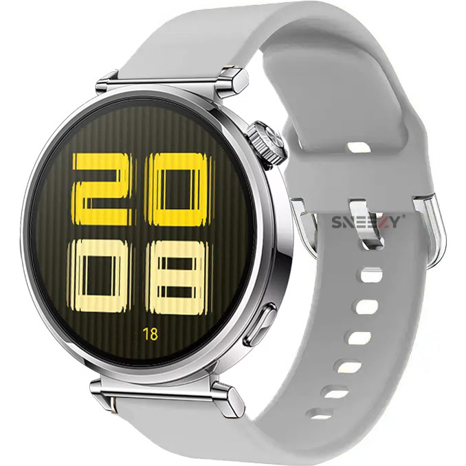 Sneezy Huawei Watch Gt5 41MM Ile Uyumlu Yumuşak Purelux Soft Tokalı Silikon Kordon - Gri Cep Telefonu Kılıfı Fiyatı