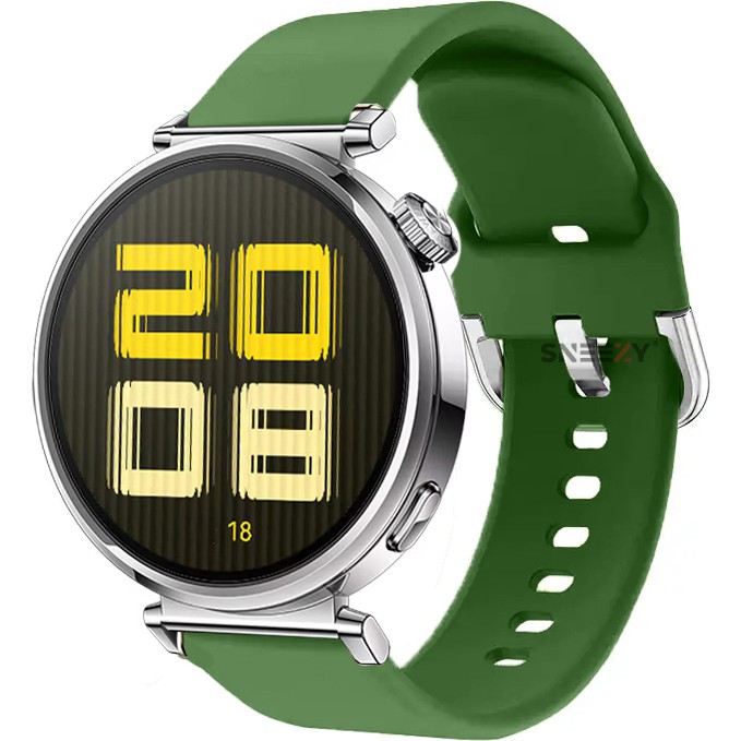 Sneezy Huawei Watch Gt5 41MM Ile Uyumlu Yumuşak Purelux Soft Tokalı Silikon Kordon - Haki Cep Telefonu Kılıfı Fiyatı