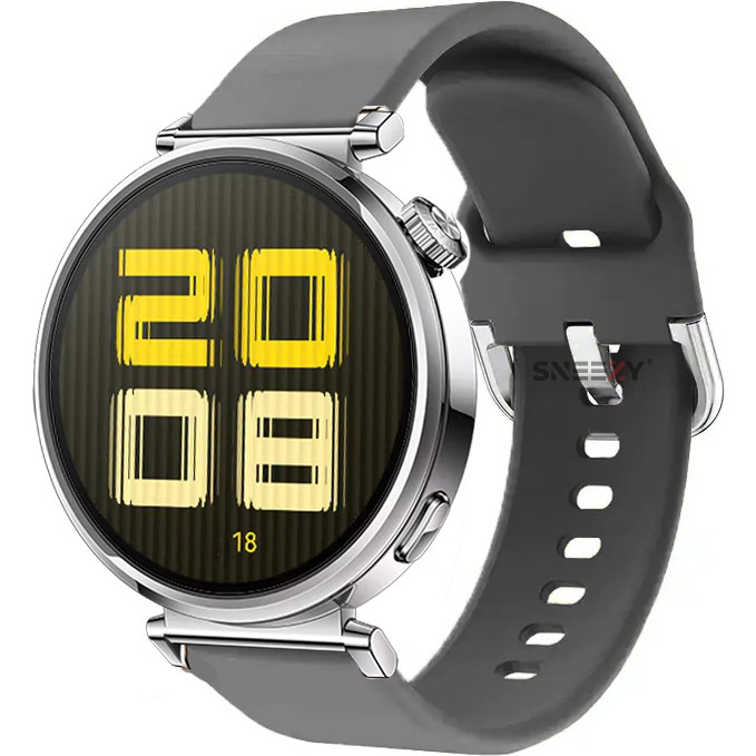 Sneezy Huawei Watch Gt5 41MM Ile Uyumlu Yumuşak Purelux Soft Tokalı Silikon Kordon - Koyu Gri Cep Telefonu Kılıfı Fiyatı