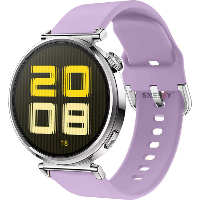 Sneezy Huawei Watch Gt5 41MM Ile Uyumlu Yumuşak Purelux Soft Tokalı Silikon Kordon - Lila Cep Telefonu Kılıfı Fiyatı