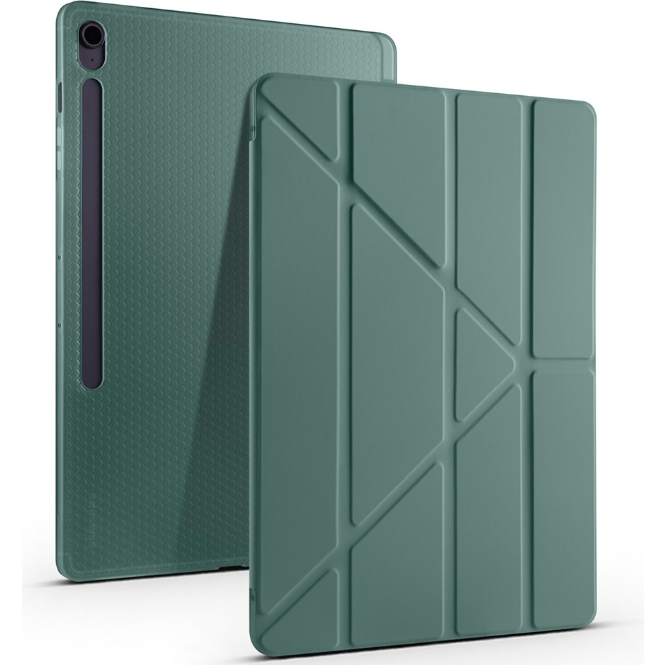 Sneezy Samsung Galaxy Tab S10 Fe Plus SM-X620 13.1 Inç Uyumlu Katlanabilir Kalemlikli Standlı Akıllı Kılıf - Haki Tablet Kılıfı Fiyatı
