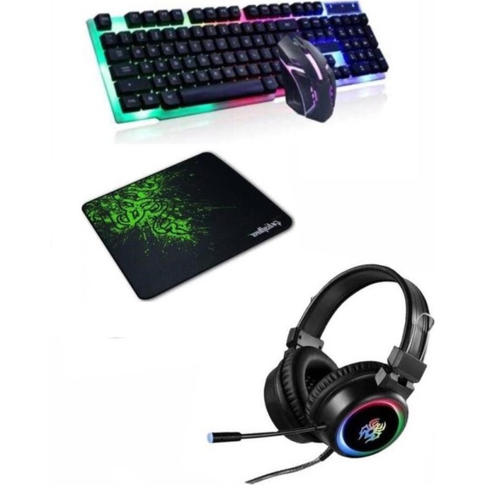 Snexpres 4in1 V5 Profesyonel Işıklı Oyuncu Kulaklığı+Rgb Klavye Mouse Seti+Mouse Pad Klavye - Mouse Fiyatı