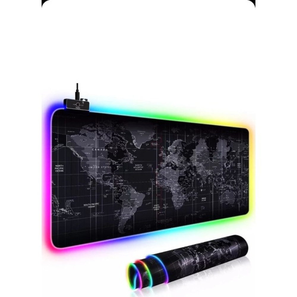 Snexpres Dünya Desenli Işıklı RGB Oyuncu Mouse Pad 78 x 30 cm Kaymaz Ledli Mousepad Mouse Pad Fiyatı
