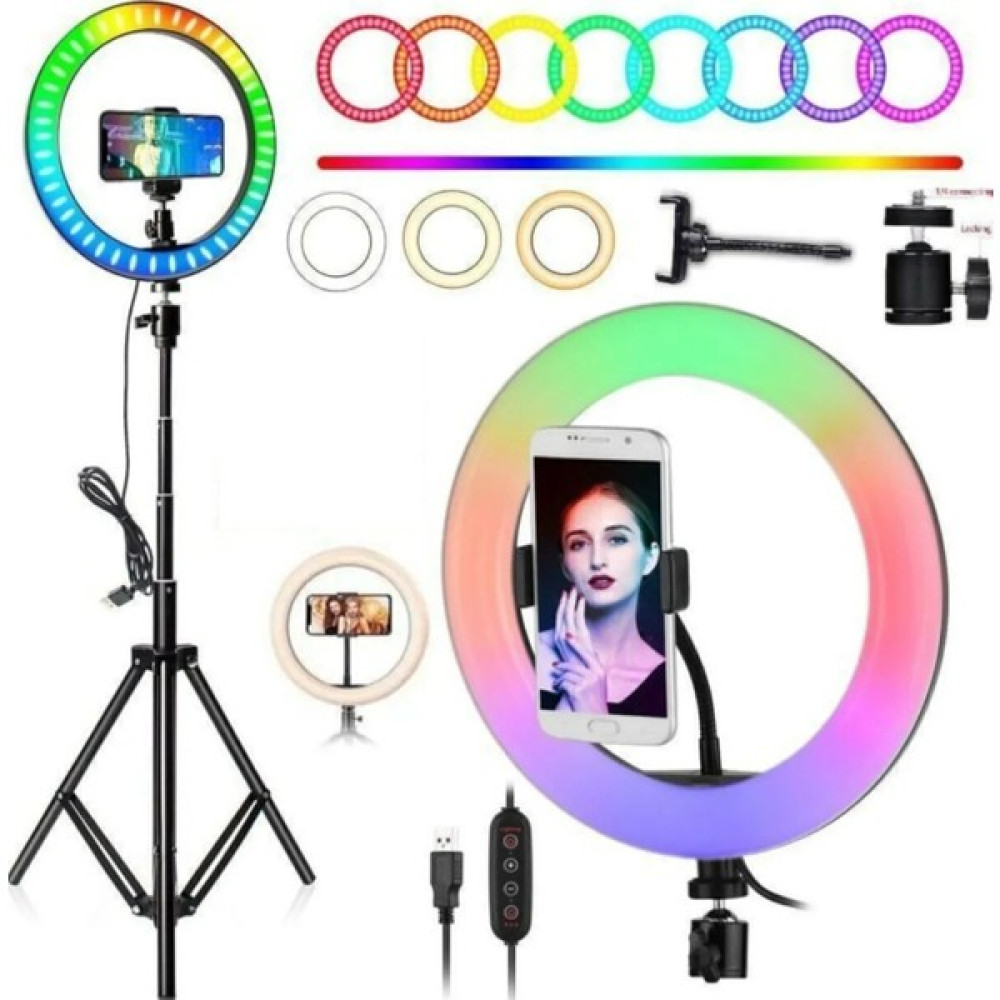 Snexpres MJ26 10INÇ Rgb LED Make Up Selfie Işığı Tripot Youtuber Makyaj Güzellik Merkezi Oto Boyaları Fiyatı
