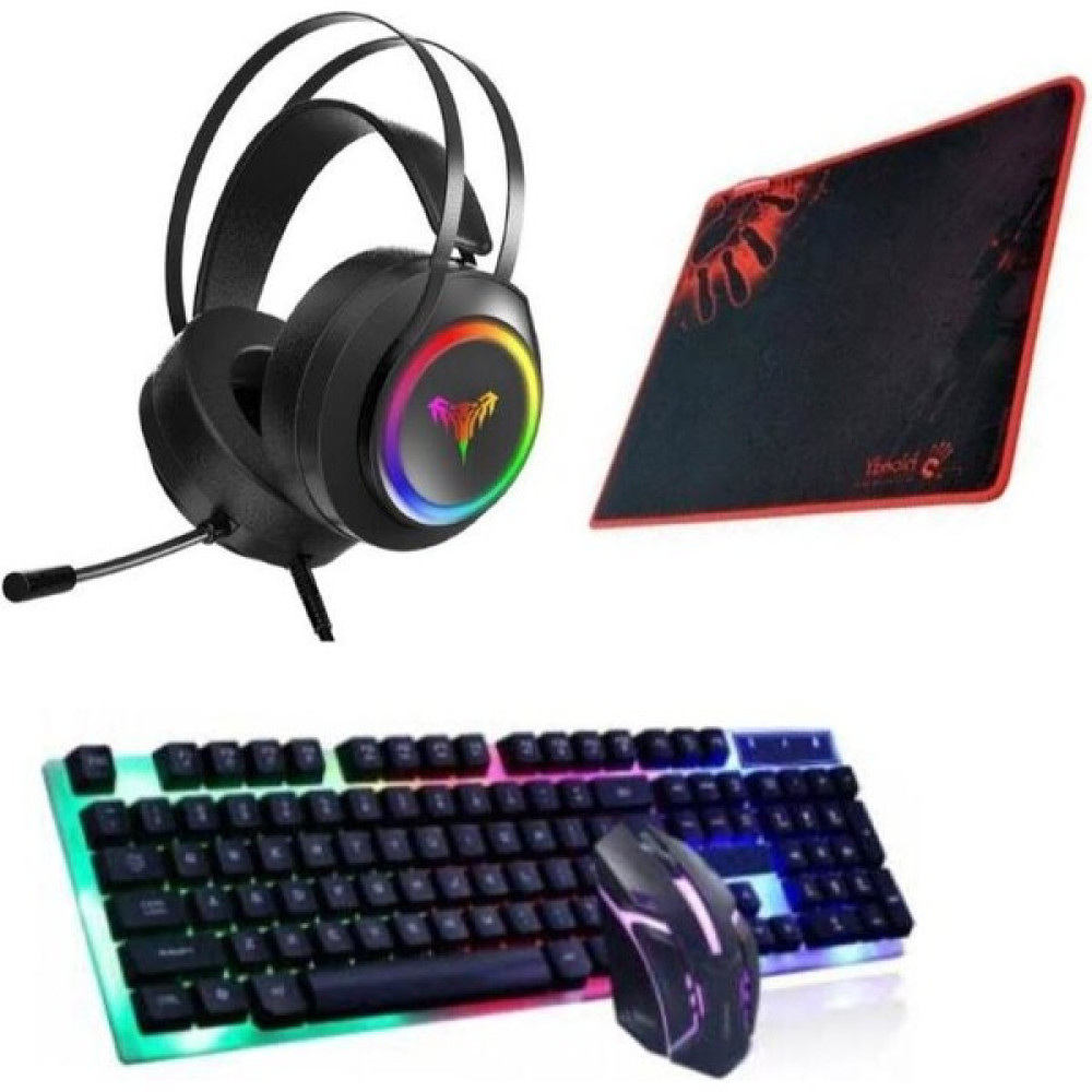 Snexpres Profesyonel Oyuncu 4 In 1 Set 7.1 Kulaklık + Işıklı Klavye + Mouse + Mouse Pad Klavye - Mouse Fiyatı