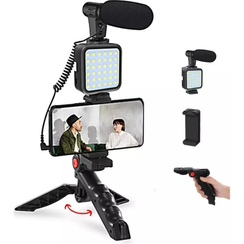 Snexpres Video Making Kit Mikrofon LED Işık Mini Tripod Için Telefon Vlog Video Kayıt Oto Boyaları Fiyatı