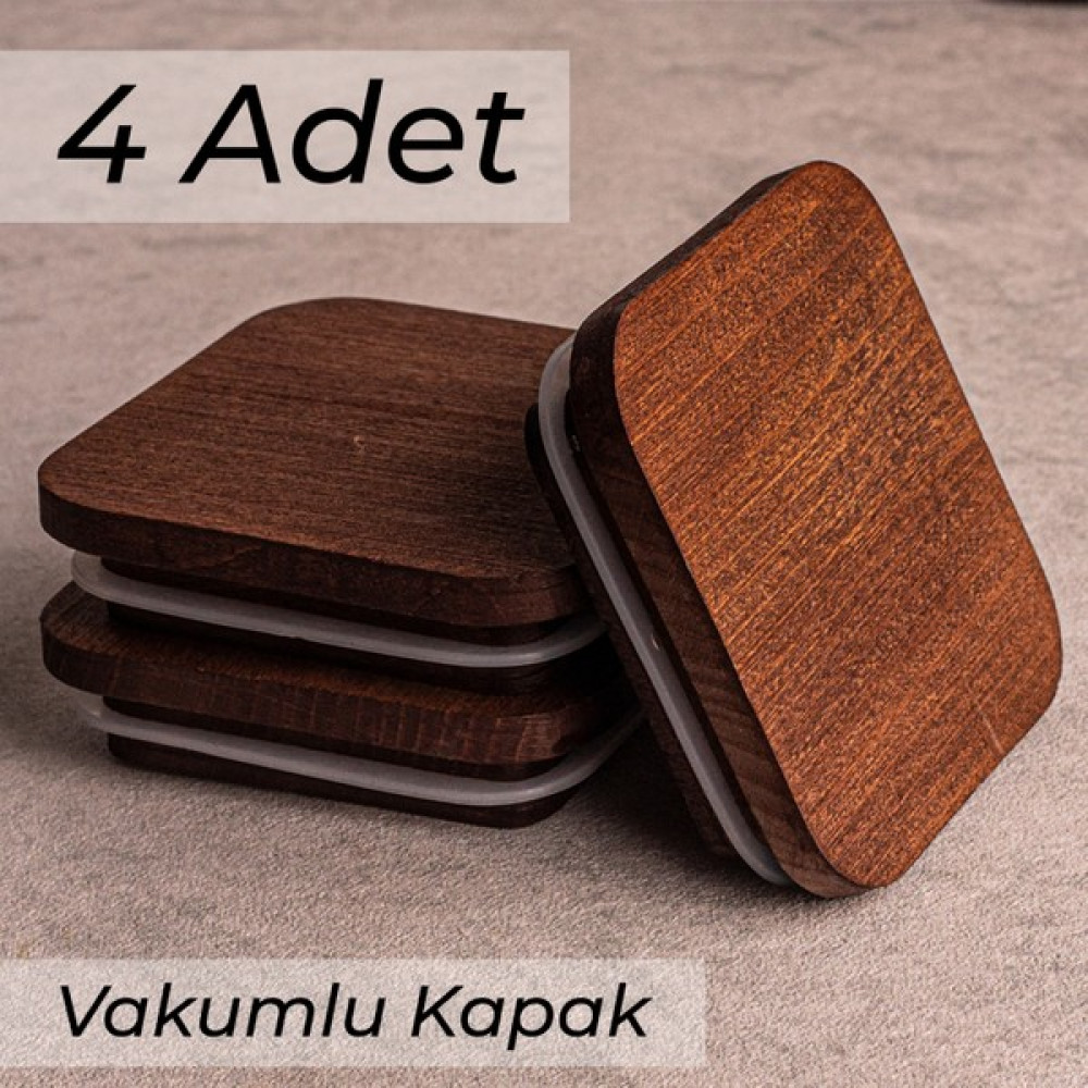 Snippy Bella Milla 4'lü Kare Ahşap Vakumlu Kare Kapak Elysia Timeless Uyumlu Kase Fiyatı