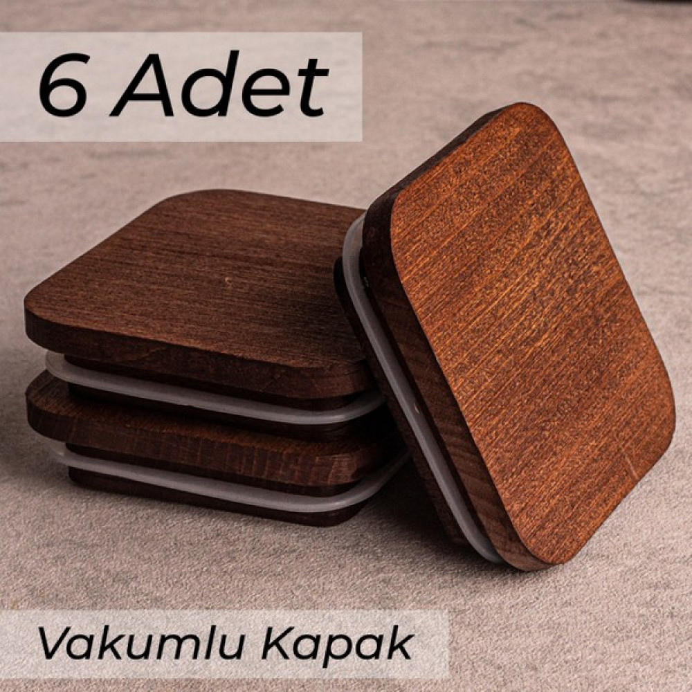Snippy Bella Milla 6'lı Kare Ahşap Vakumlu Kare Kapak Elysia Timeless Uyumlu Saklama Kapları Fiyatı