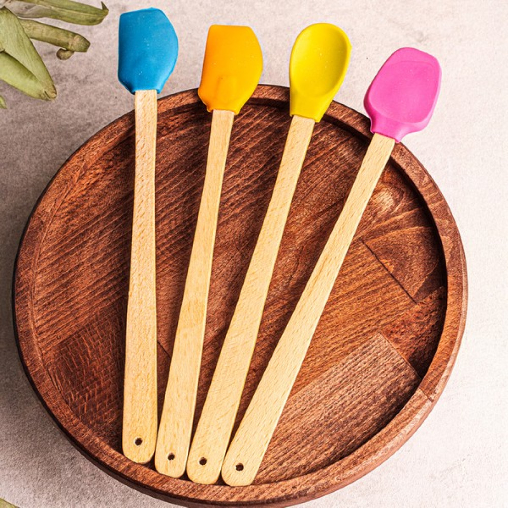 Snippy Like - 4'lü Isıya Dayanıklı Yapışmaz Silikon Spatula Seti Silikon Mutfak Seti Renkli Kaşık Seti Açık Mutfak Gereçleri Fiyatı