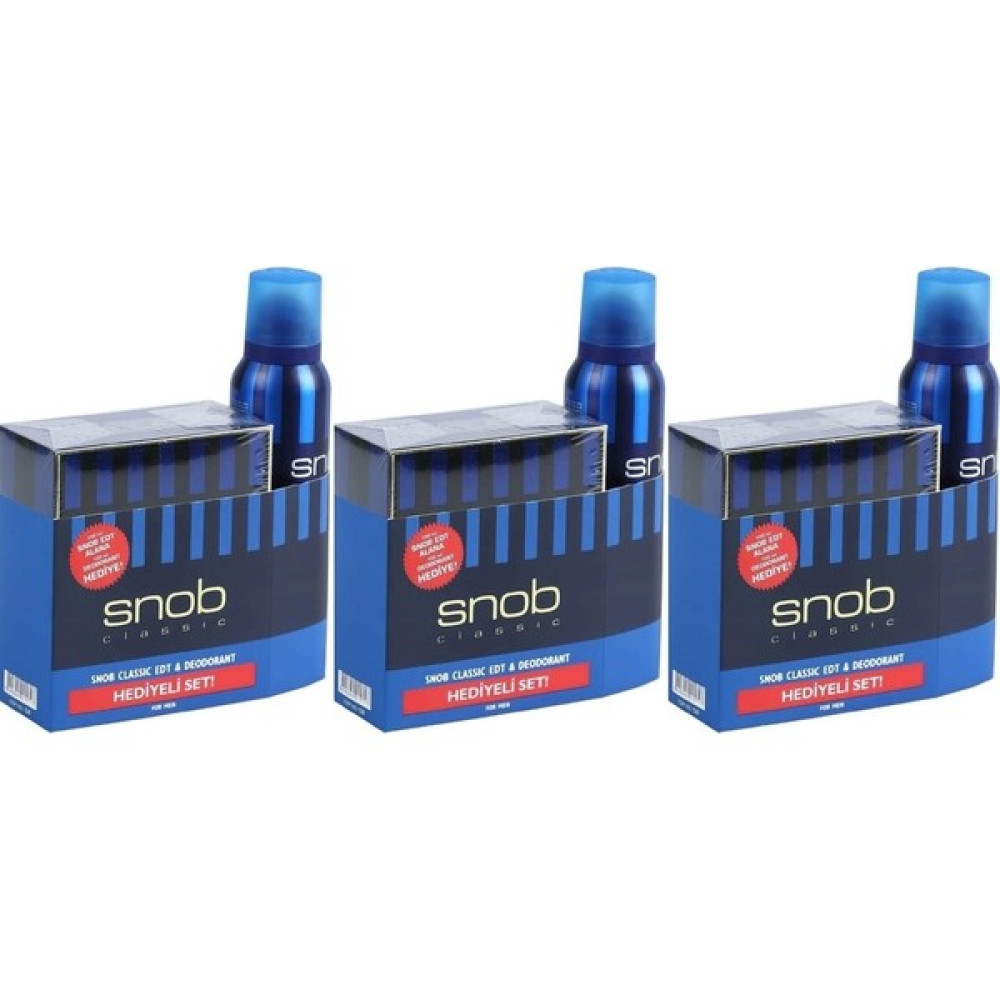 Snob Classic Edt Parfüm 100 ml ve Classic Deodorant 150 ml 3 Adet Erkek Parfümleri Fiyatı