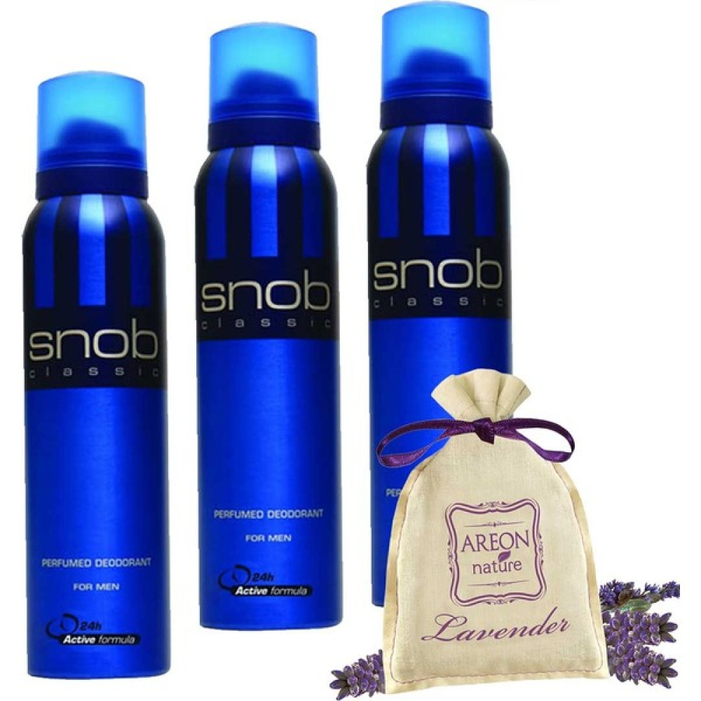 Snob Deo 3'lü ( Areon Nature 25GR Gardrop/çekmece Kokusu Hediye ) Deodorantlar Fiyatı