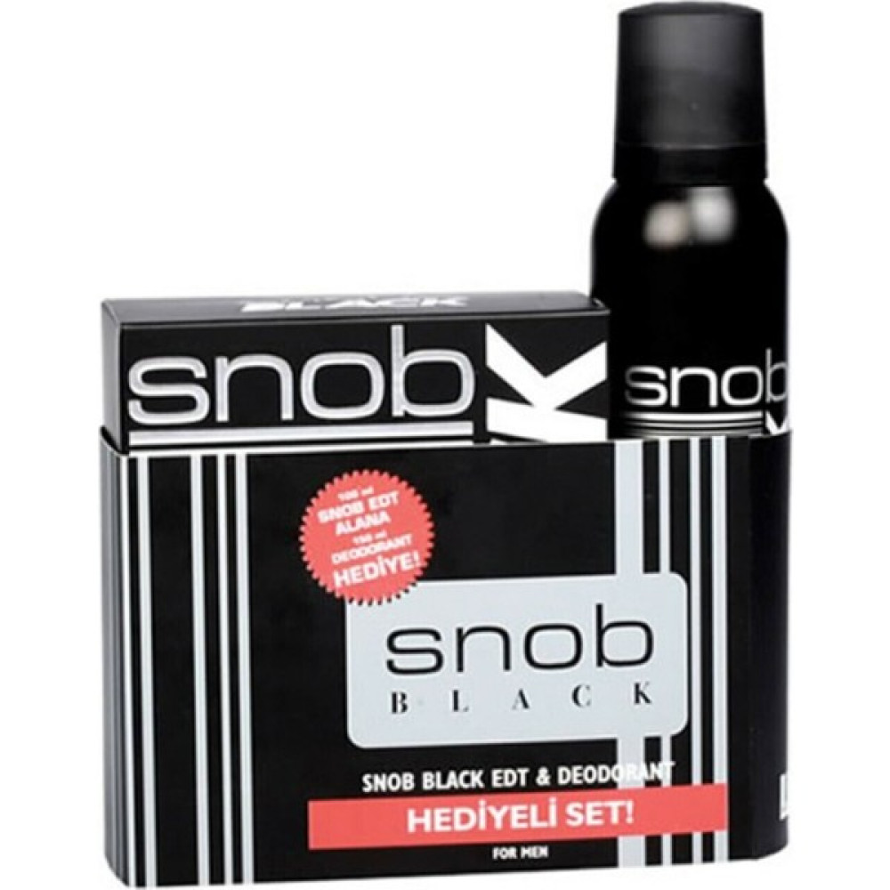 Snob Orıjınal Black Erkek Parfüm Seti 100ML Edt + 150ML Snop Deodorant Kofre Erkek Parfümleri Fiyatı
