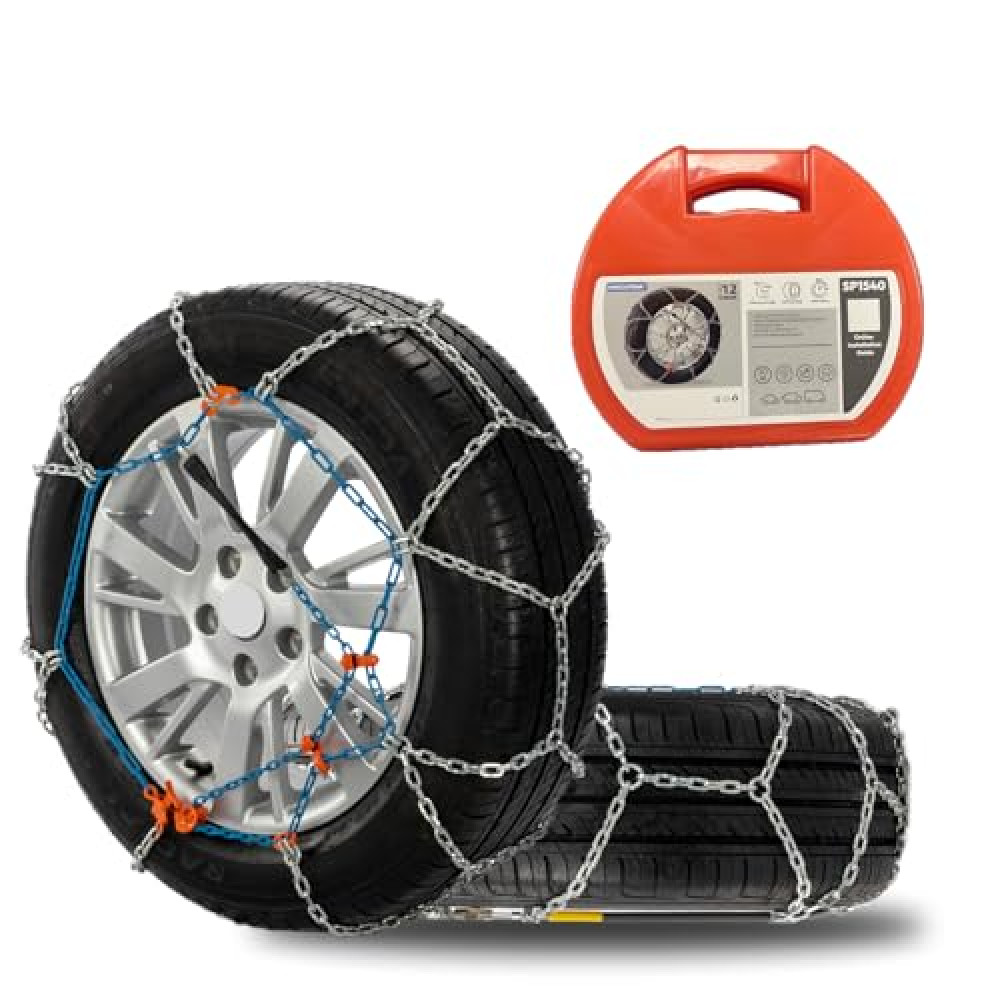 SNOCATENA Snow Chains for Car,SUV,Truck and Pickup,Universal Emergency Tire chains,Compatible with Tire Width 225 235 245 255 265 275 285 295 MM - Set of 2