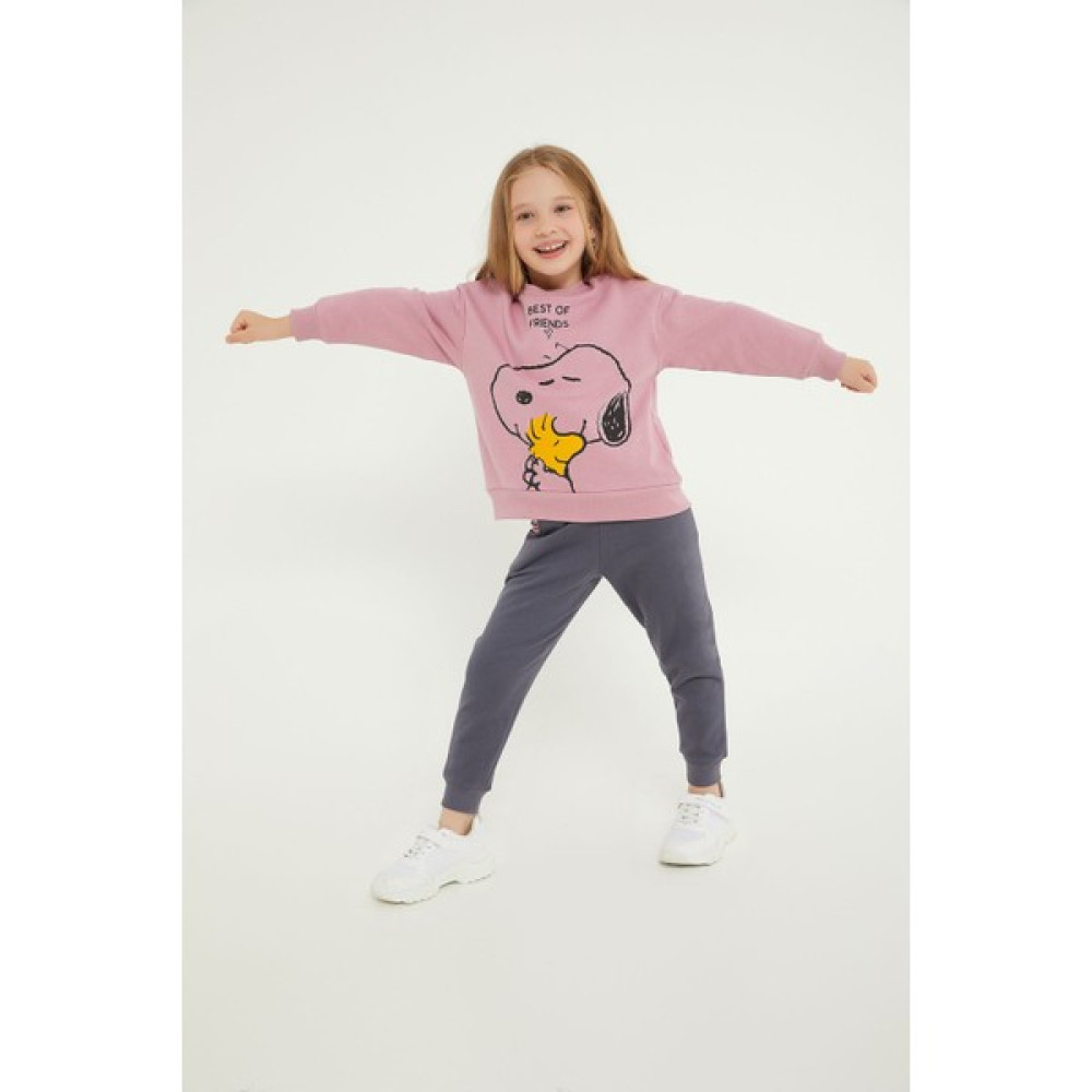 Snoopy Lisanslı Best Of Friends Mor Kız Çocuk Eşofman Takım Kız Çocuk Tulum ve Salopet Fiyatı