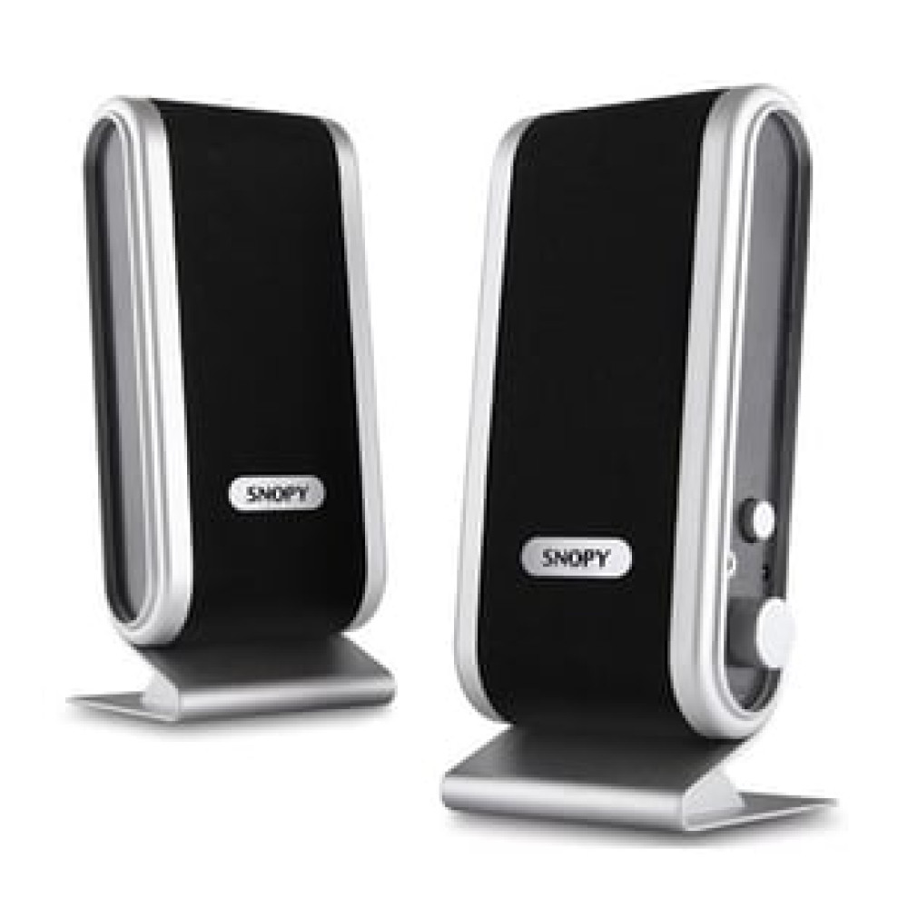 SNOPY SN-820 İNCE TASARIM 2.0 USB 1+1 PC HOPARLÖR SİYAH-GÜMÜŞ Bilgisayar Hoparlörü Fiyatı