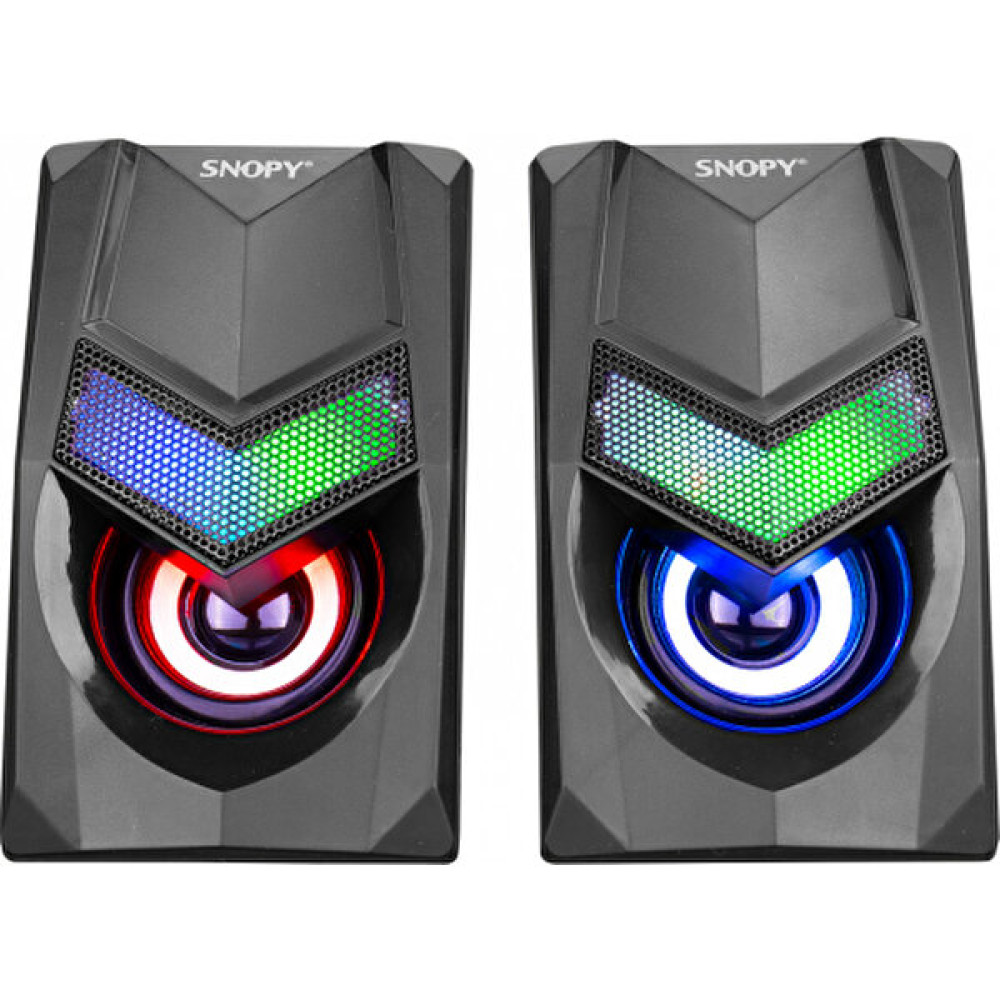 Snopy SN-X25 1+1 Multimedia Rgb Işıklı USB Speaker 3W, (Siyah) Bilgisayar Speaker Fiyatı