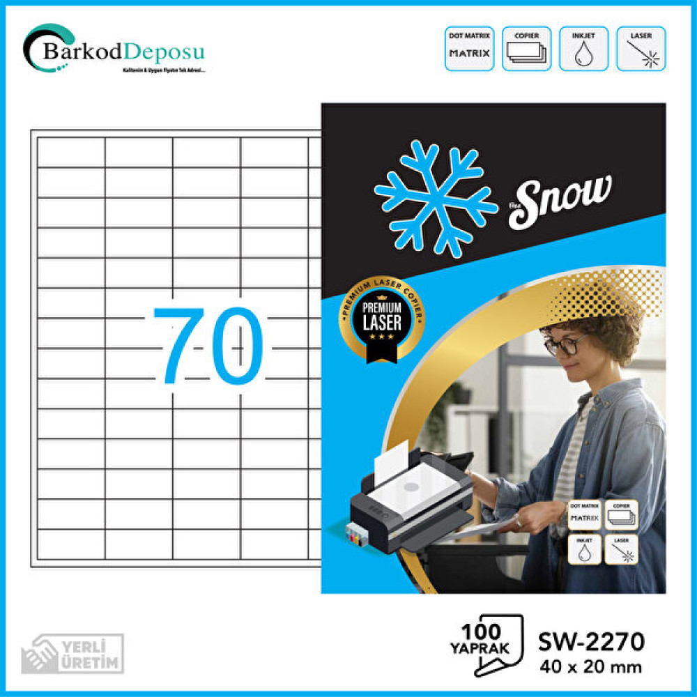 Snow A4 Lazer Etiket 40X20mm Etiket Makinesi Fiyatı