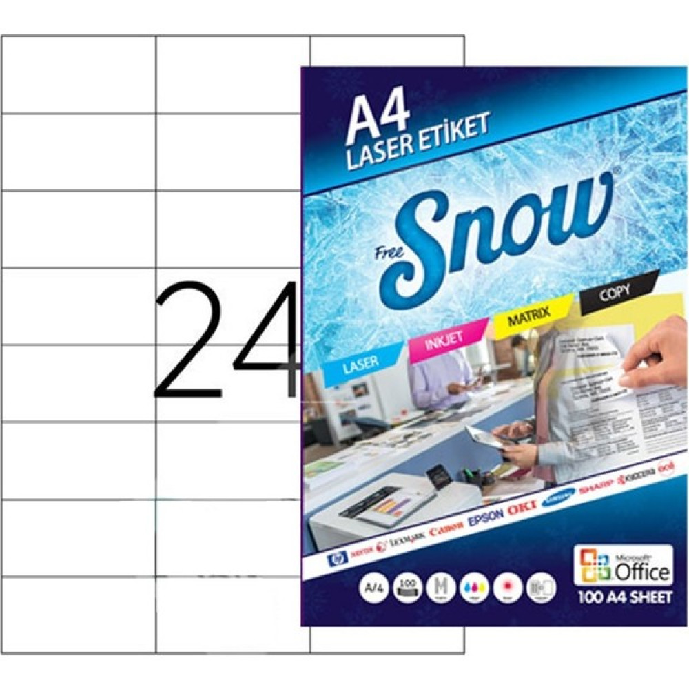 Snow Barkod Deposu A4 Lazer Etiket 70X37.1 Etiket Makinesi Fiyatı