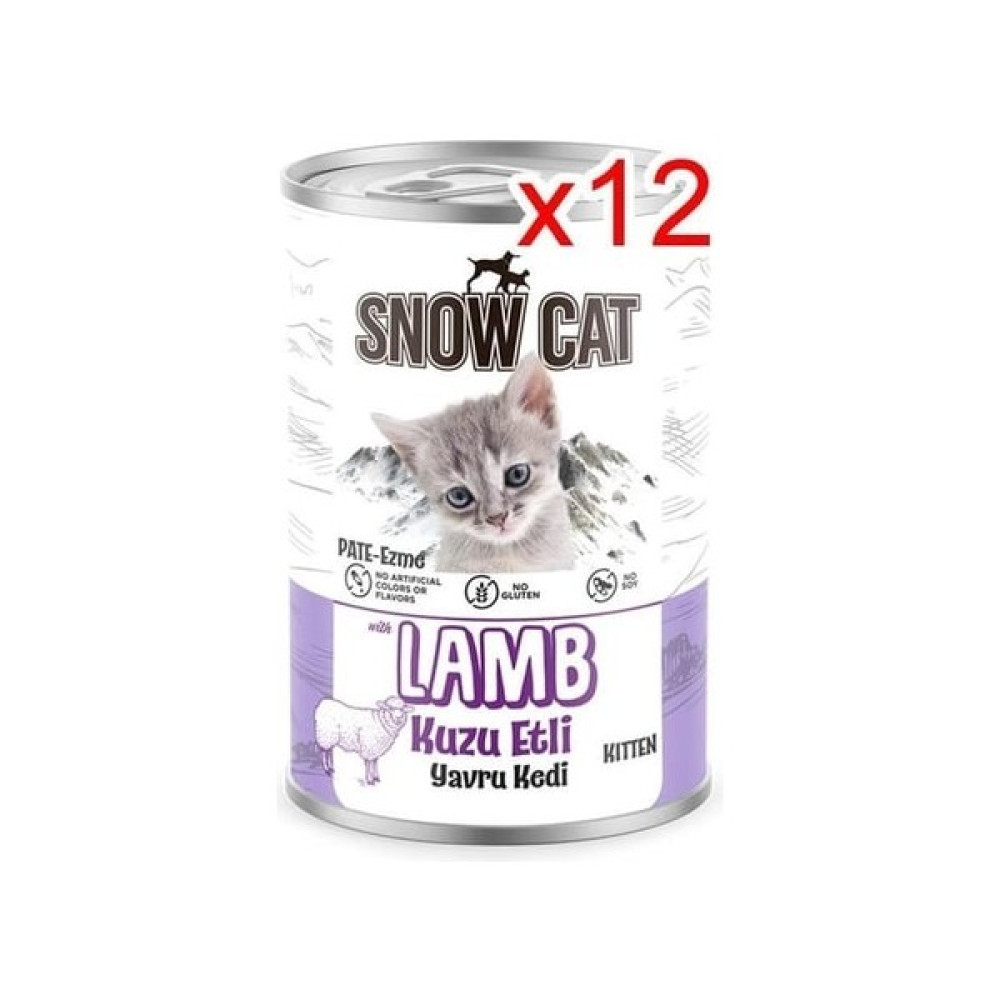 Snow Cat Kuzu Etli Yavru Kedi Konserve 400GR-12 Adet Evcil Hayvan Ürünleri Fiyatı