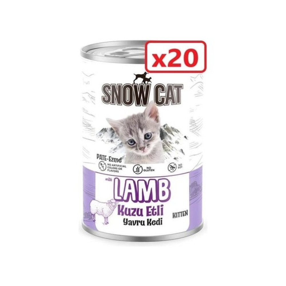 Snow Cat Kuzu Etli Yavru Kedi Konserve 400GR-20 Adet Evcil Hayvan Ürünleri Fiyatı