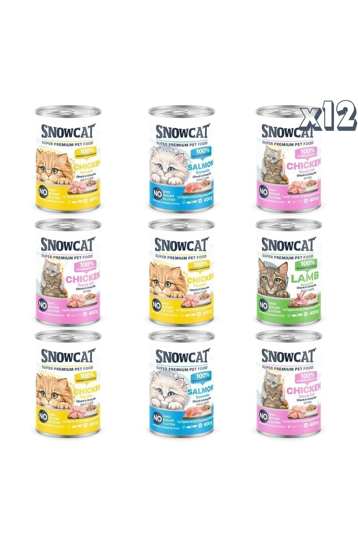 Snow Cat Premium Parça Etli Karışık Kedi Konservesi 12 Adet*400 G" Evcil Hayvan Ürünleri Fiyatı