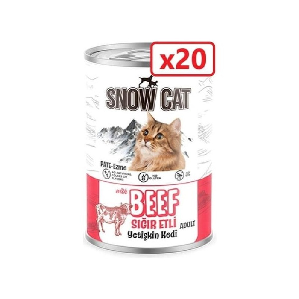 Snow Cat Sığır Etli Kedi Konserve 400GR-20 Adet Evcil Hayvan Ürünleri Fiyatı