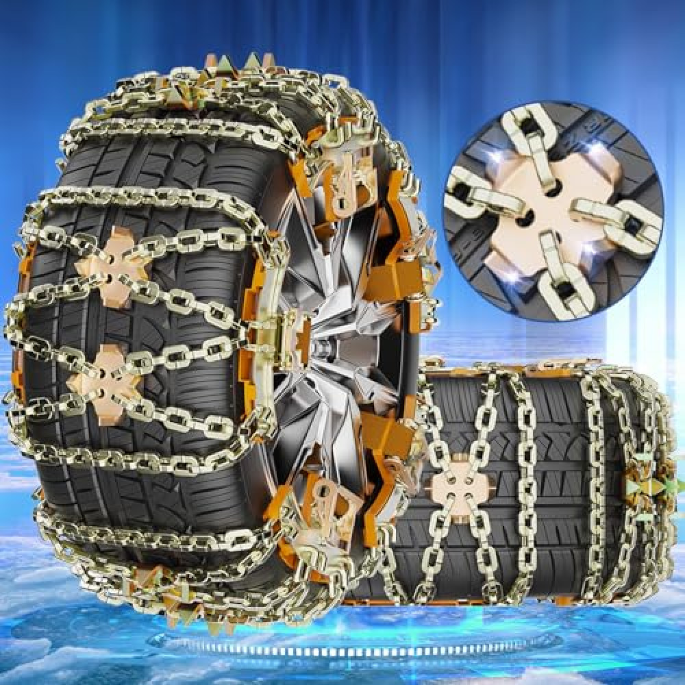 Snow Chains for Car SUV Pickup Trucks, Adjustable Portable Universal Emergency Anti Skid Snow Car Tire Chains for Tire Width 225-285mm, 6 Pack Araba & Motorsiklet Aksesuarı Fiyatı