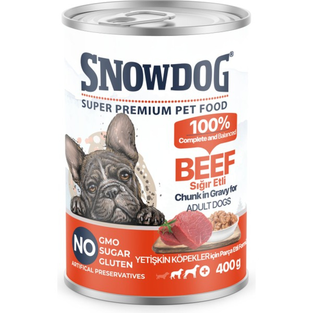 Snow Dog Premium Parça Etli Sığırlı Köpek Konservesi 12 ADET*400 G Evcil Hayvan Ürünleri Fiyatı