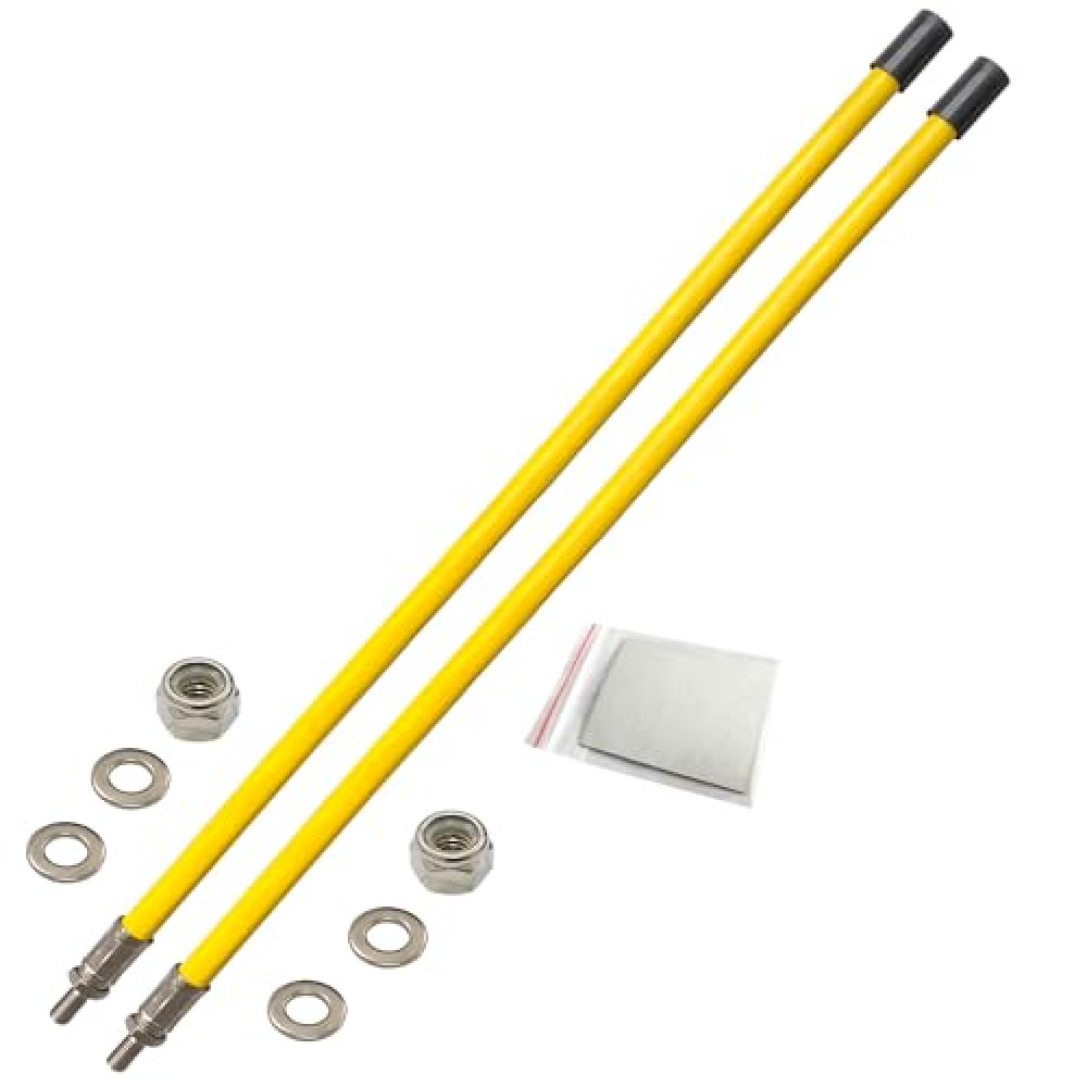 Snow Plow Blade Markers Guides Yellow 24''Steel Wire Structure 304 Stainless Steel Vertical Stud Mount Joint Never Break Never Rust High Visibility Fit for Boss Western plows and More