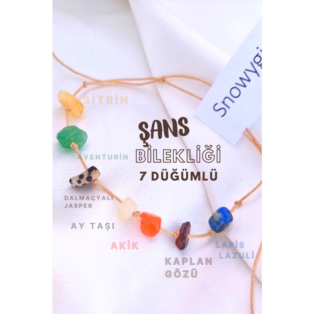 Snowygirl Unisex Şans Bilekliği Sertifikalı Aventurin Kaplan Gözü Akik Sitrin Lapis Lazuli Ay Taşı Jasper N Beden Bijuteri Bilezik Fiyatı