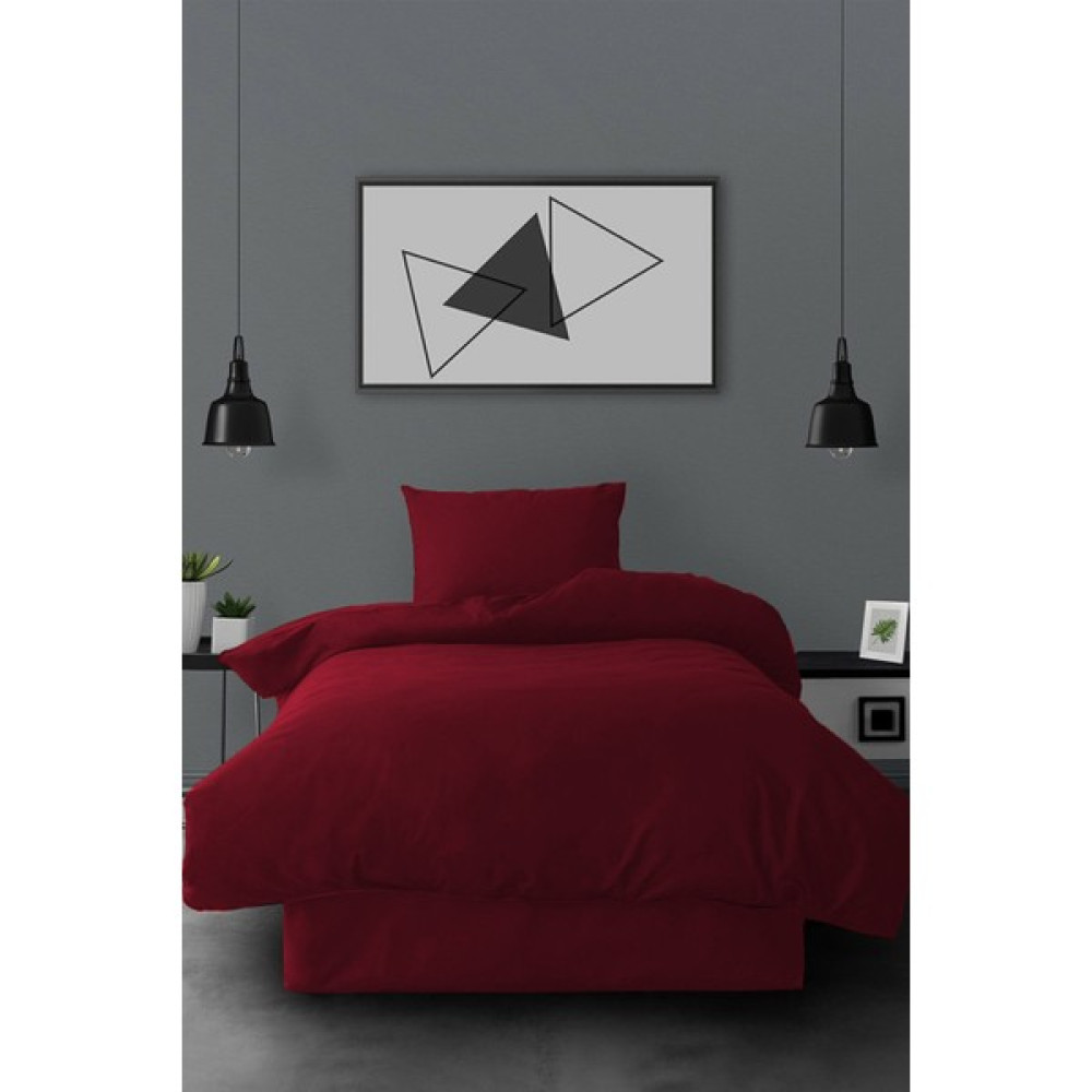 Snr Home Collection Akfil Pamuklu Bordo Tek Kişilik Nevresim Seti (Çarşafsız) - 160 x 220 cm Nevresim Takımı Fiyatı