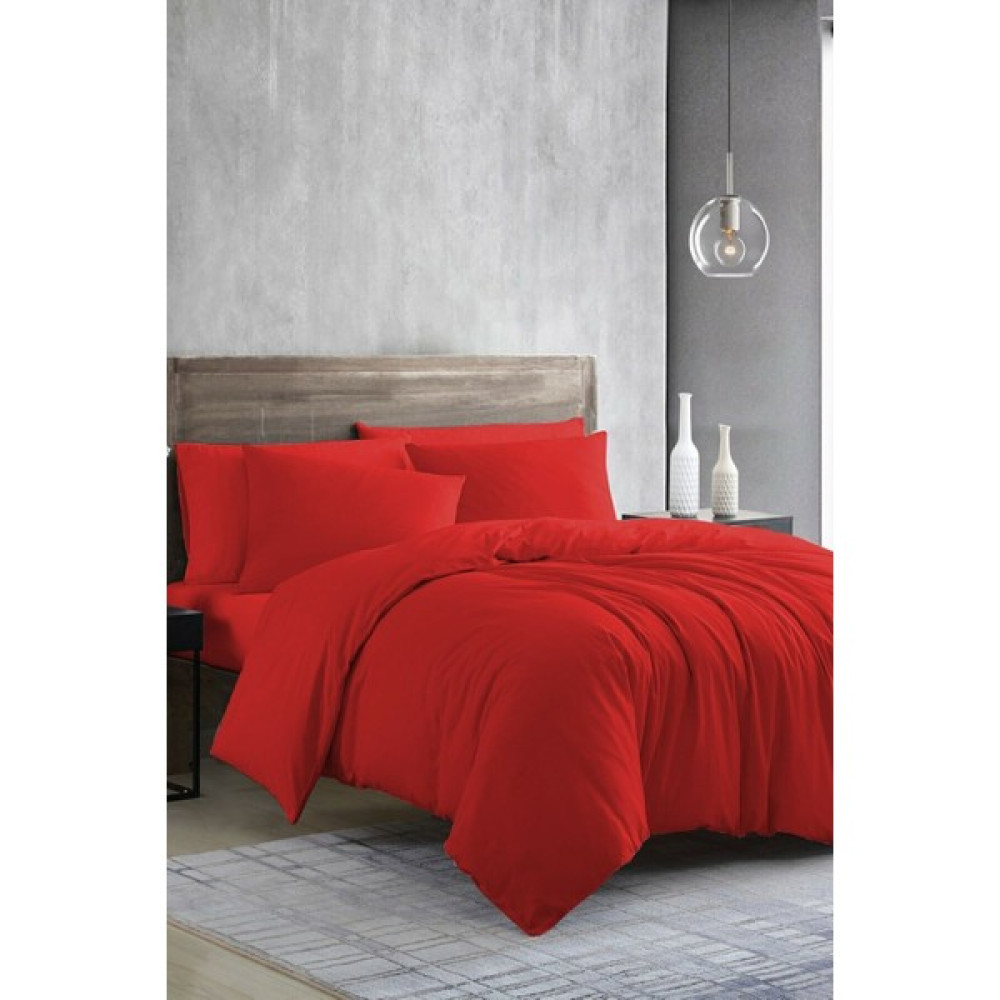 Snr Home Collection Akfil Pamuklu Kırmızı Çift Kişilik Nevresim Seti (Çarşafsız) - 200 x 220 cm Nevresim Takımı Fiyatı