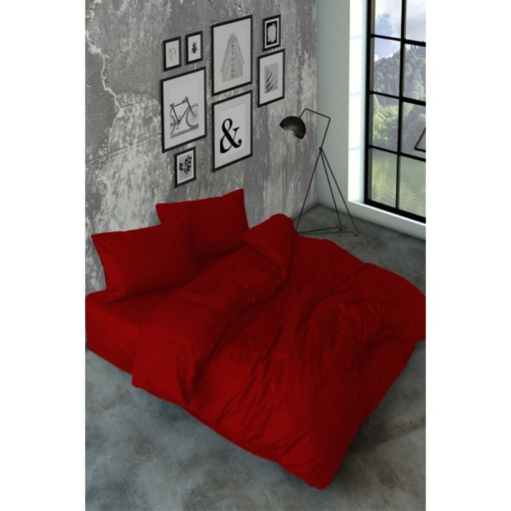 Snr Home Collection Akfil Pamuklu Kırmızı Çift Kişilik Nevresim Takımı (Lastikli Çarşaflı) - 200 x 220 cm Nevresim Takımı Fiyatı